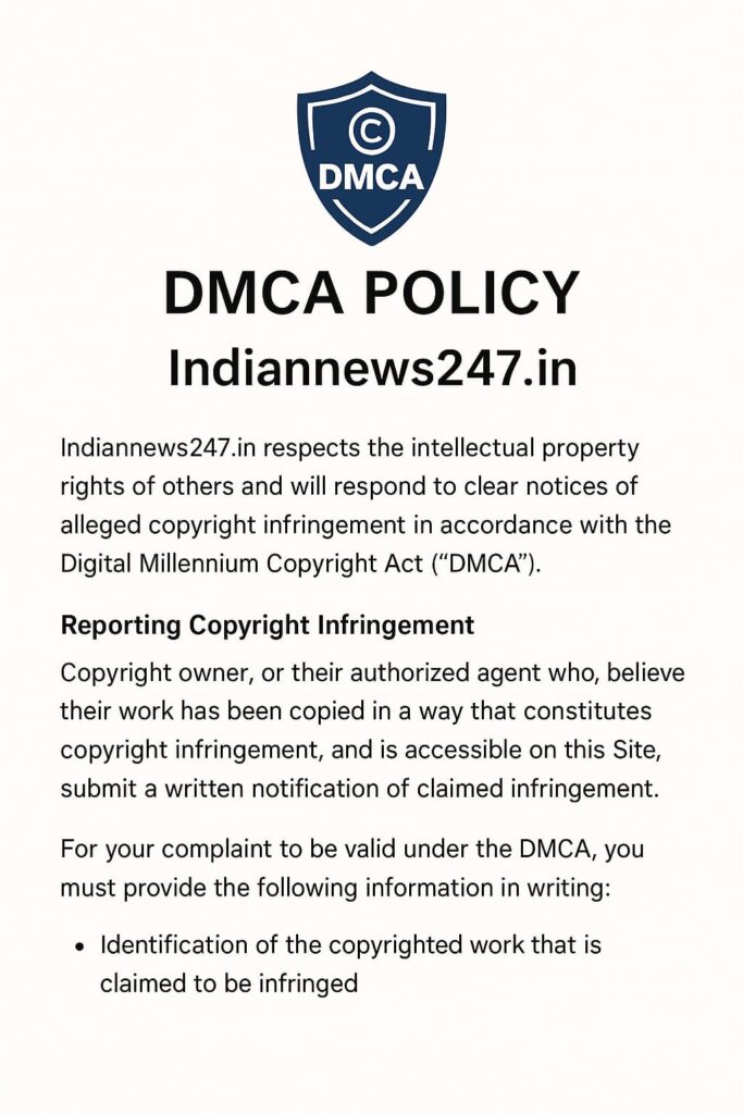 DMCA Policy: All the content on Indiannews247 is either submitted to Indiannews247 via email or is readily available in various places on the Internet and believed to be in the public domain.