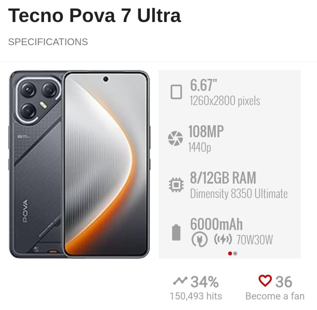 Tecno Pova 7 Pro 5G (256 GB): Review, Price & Full Specifications