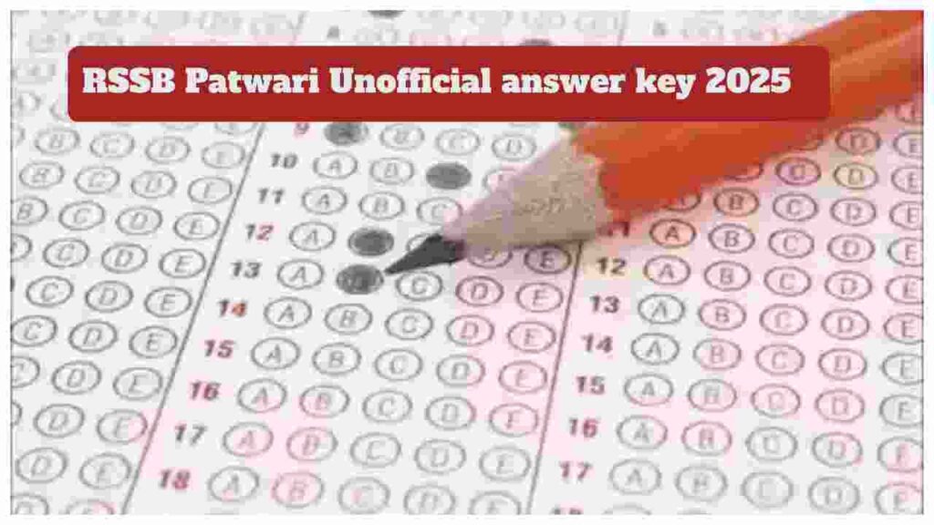 RSSB Patwari exam on August 17, 2025